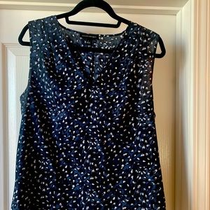 Navy, black and cream leopard print shell.